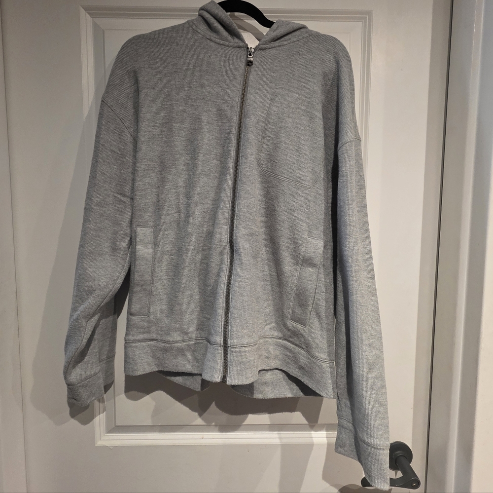 Mens Banana Republic Waffle Knit Full Zip Hoodie, Large, Like New W/out Tag
